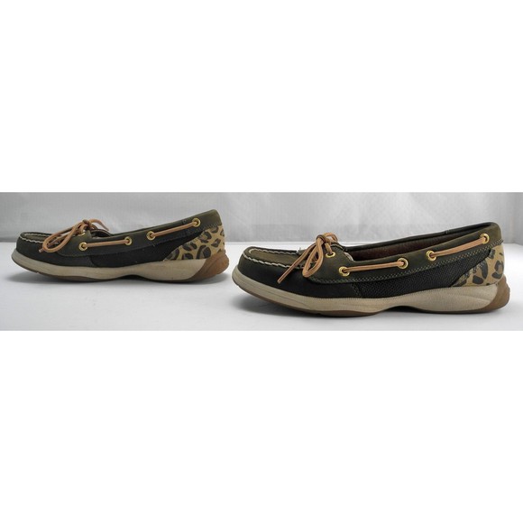 Sperry Top-Sider Brown Nubuck Leather Mesh Camouflage Boat Shoes - Women's 6M - Picture 4 of 8